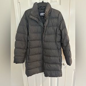 Women's 600 Down Winter Long Coat with Hood, Stone Grey, M